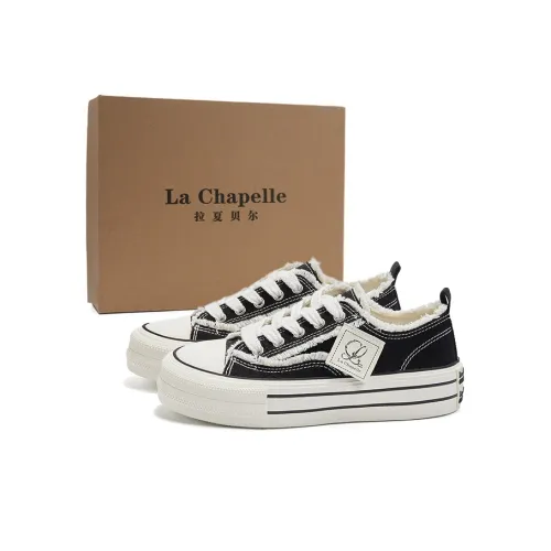 La Chapelle Abrasion Resistant Low Top Canvas Shoes Women's Black Beige