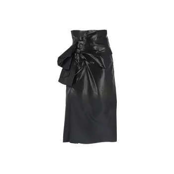 Maison Margiela Coated Ruched Midi Skirt