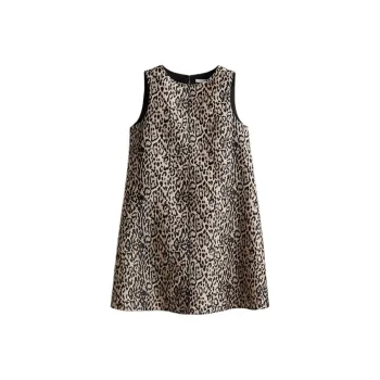 H&M Sleeveless Dress Women's Black/Leopard Print