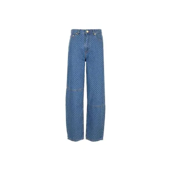 GANNI Jacquard Denim Stary Jeans