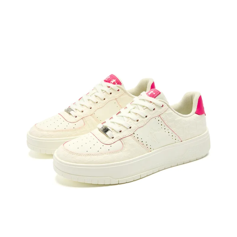 PINK PANTHER x QIAODAN Abrasion Resistant Slip Resistant Low Top Skateboard Shoes Men's Ivory White Smart Powder-2