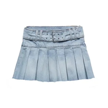 ZARA Denim Short Skirts Women's Blue