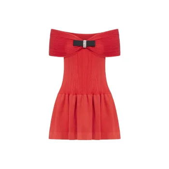 Self portrait Knitted Bow Mini Dress