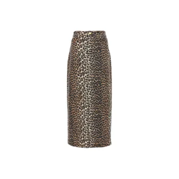 GANNI Printed Georgette Skirt 'Leopard'
