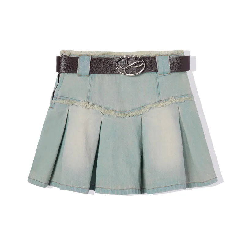 LA CRAWFISH Denim Dresses & Skirts Women's Washed Denim Blue-0