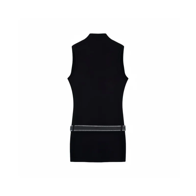 YGPRW Sleeveless Dresses Women's Black-1