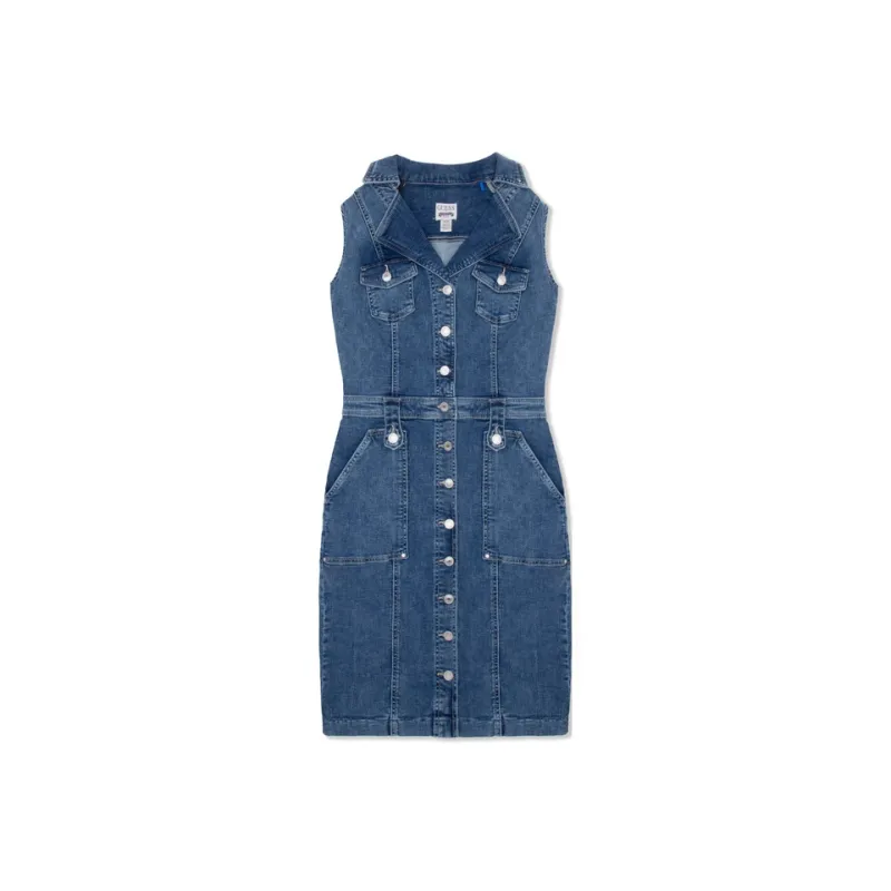 GUESS Sleeveless Dress Women's Blue-0