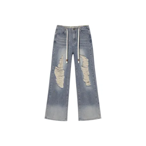I'M ONE Jeans Women's Washed Denim Blue