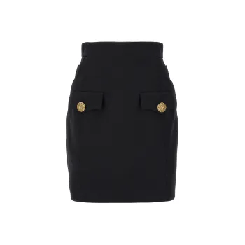 BALMAIN Zip Up Mini Skirt