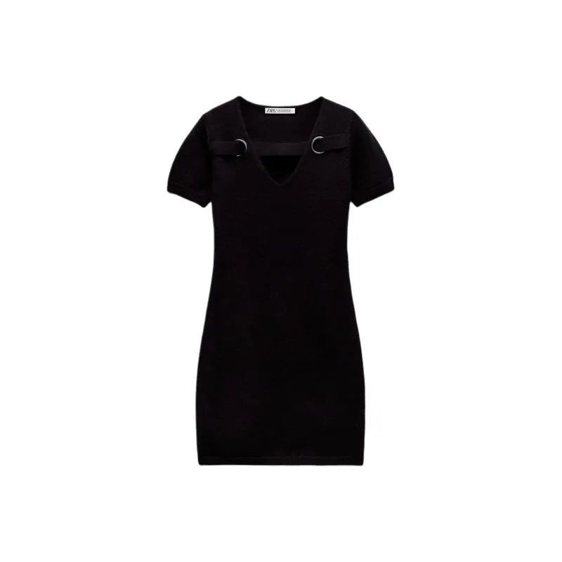 ZARA Short Sleeved Dresses Women's Black-0