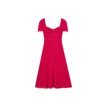 Self-portrait Heart-Shaped Neckline Laced Dress