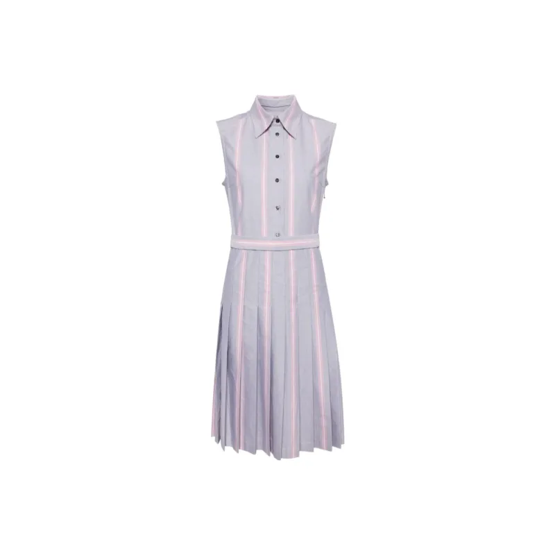 THOM BROWNE Striped Belted Dress-0