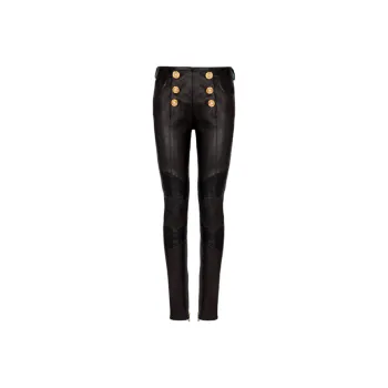 BALMAIN Leather Skinny Trousers
