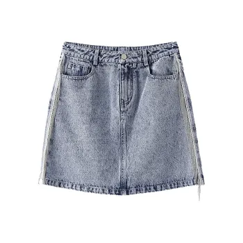 ELLE Casual Short Skirts Women's Denim Blue