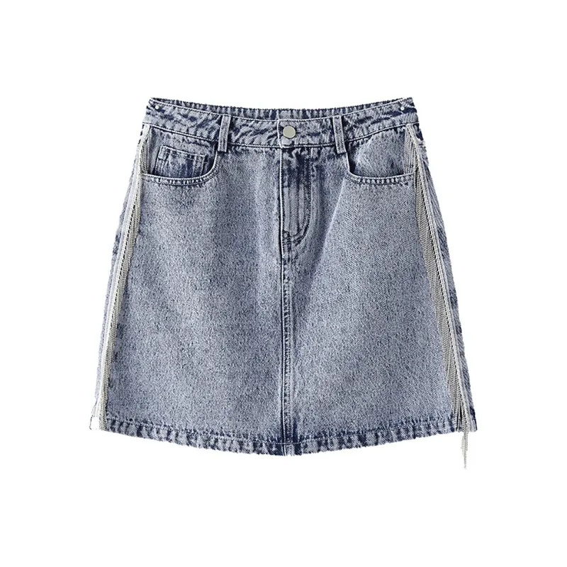ELLE Casual Short Skirts Women's Denim Blue-0