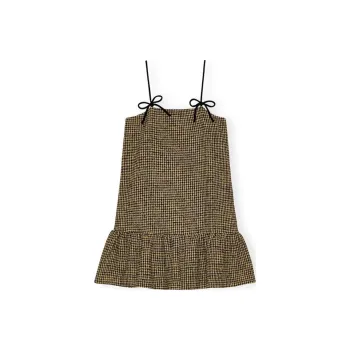 GANNI Sleeveless Houndstooth Minidress