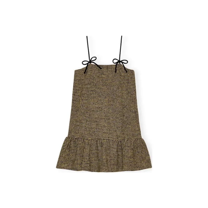 GANNI Sleeveless Houndstooth Minidress-0