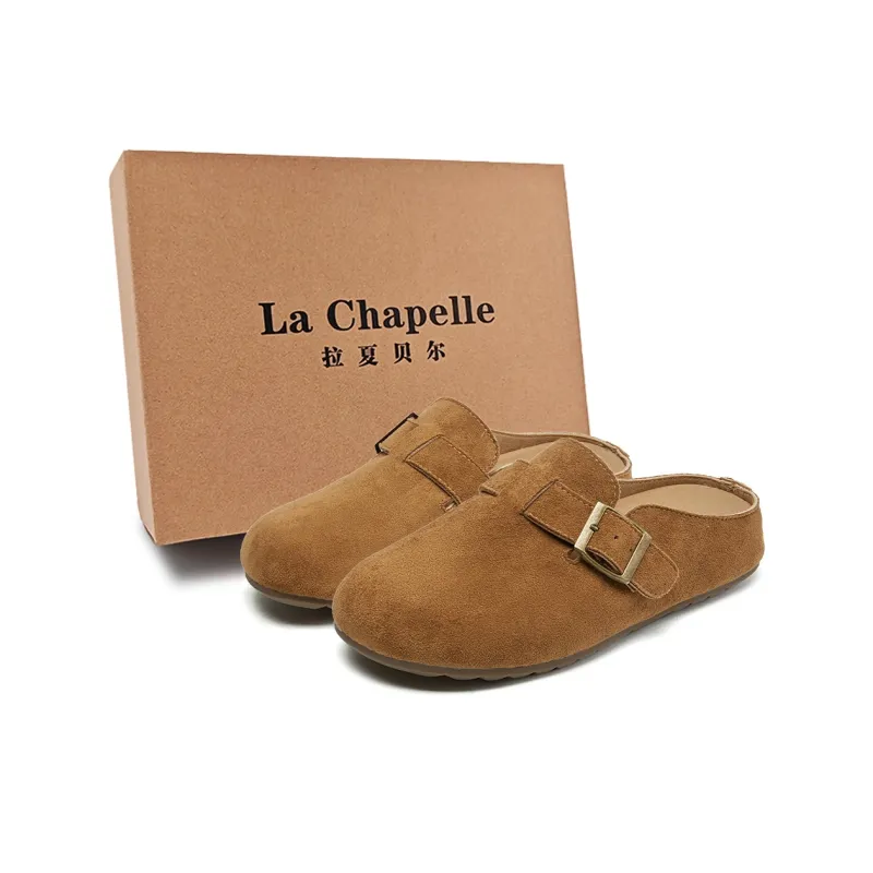 La Chapelle Leather Patchwork Woven Abrasion Resistant Slip Resistant Closed Toe Slippers Women's-7