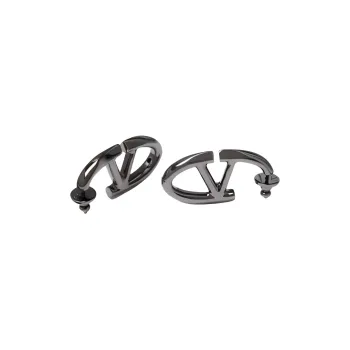 Valentino Brass Earrings Women's Black