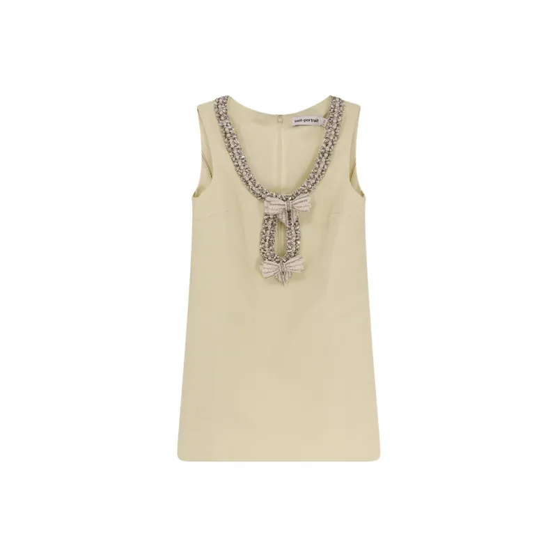 Self portrait Crepe Bow Mini Dress-0
