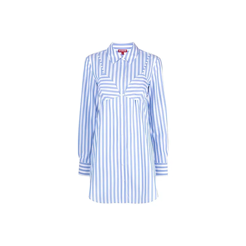 Staud Alita Layered Effect Striped Mini Dress-0