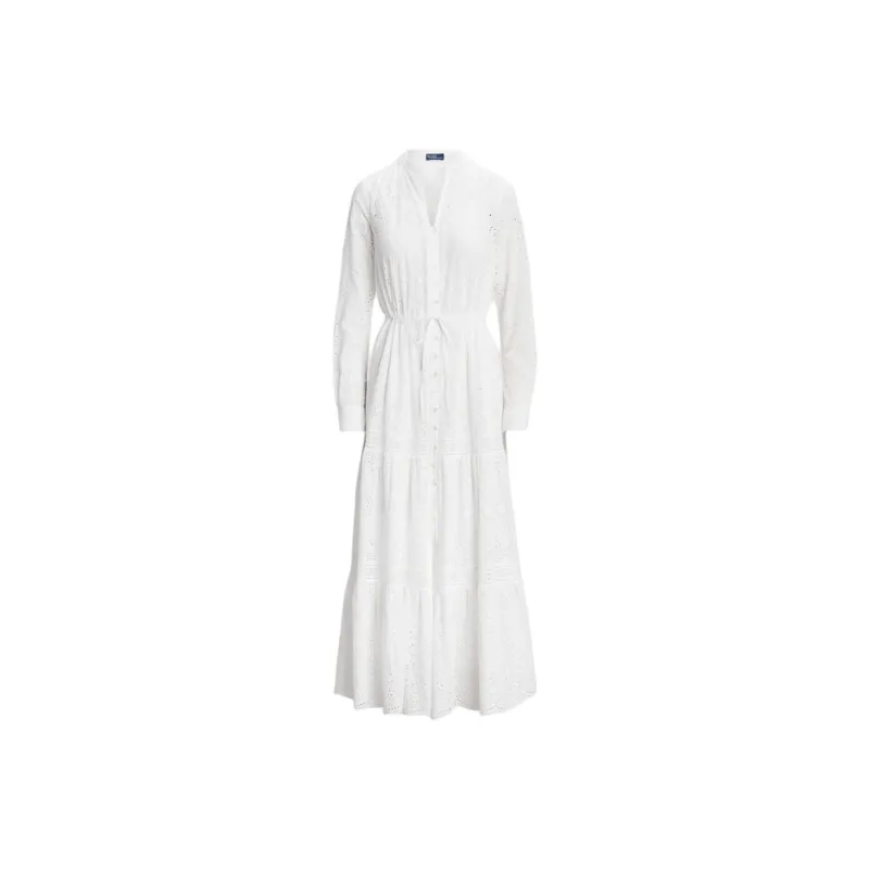 Polo Ralph Lauren Eyelet Cotton Maxi Dress-0