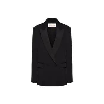 Valentino Double-Breasted Straight Hem Blazer