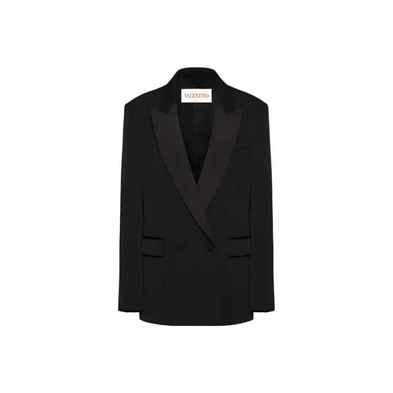 Valentino Double Breasted Straight Hem Blazer-0