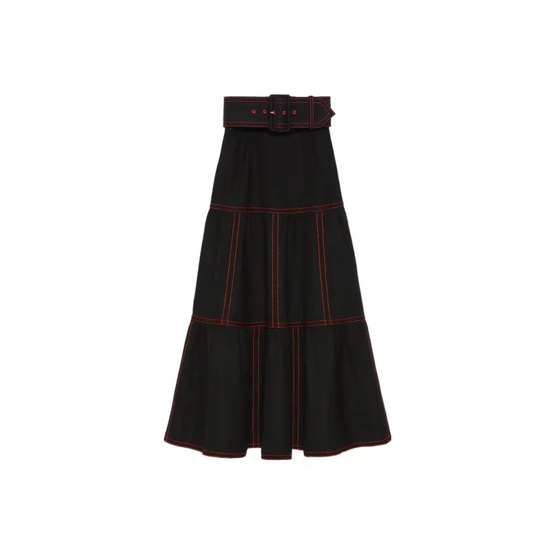 GUCCI SS22 Casual Long Skirts Women's Black-0