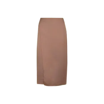 THEORY Crushed Satin Wrapped Midi Skirt
