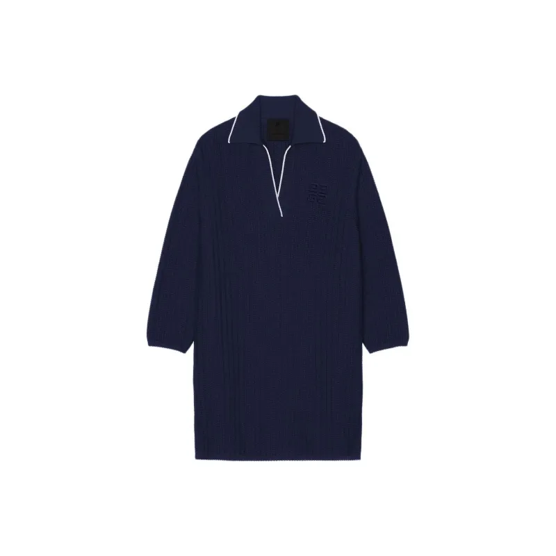 Givenchy SS25 Long Sleeved Dress Women's Dark Blue-0