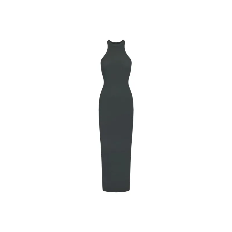 SKIMS SOFT LOUNGE LONG TANK DRESS Sleeveless Dress Women's DEEP SEA/Deep Sea Color-0