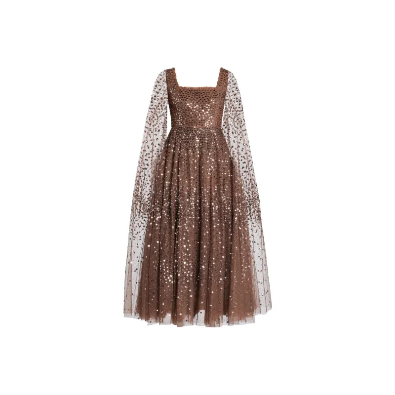 NEEDLE & THREAD Sequin embellished Midi Dress-0