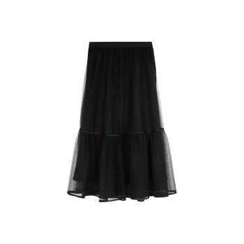 3COLOUR Casual Long Skirts Women's Black