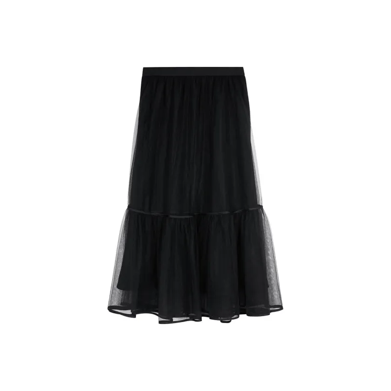 3COLOUR Casual Long Skirts Women's Black-0