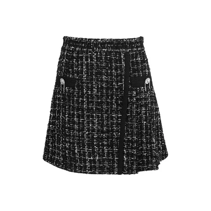 LOFT SHINE Casual Short Skirts Women's Plaid-0
