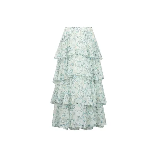Caroline Casual Long Skirts Women's Green