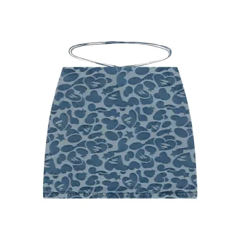 A BATHING APE Bape Denim Short Skirts Women's Blue