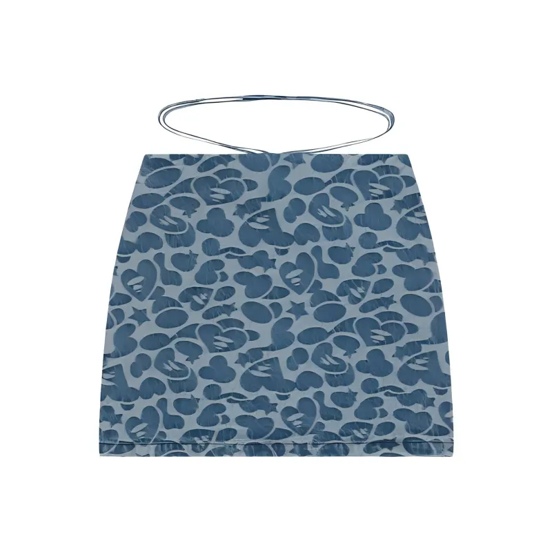 A BATHING APE Bape Denim Short Skirts Women's Blue-0