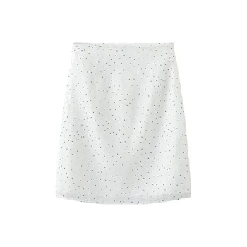 CUBIC Casual Short Skirts Women's White Polka Dot