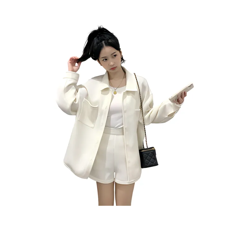 Tonlion Casual Suit Women's Beige Apricot-0