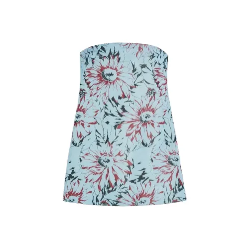 SCANLAN THEODORE Floral Taffeta Mini Dress Sleeveless Dress Women's ICE BLUE/Ice Blue