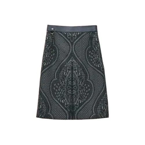 HERMES Casual Short Skirts Women's Graphite Gray
