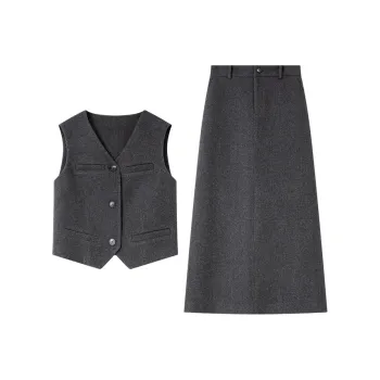 VIMLY Casual Suit Women's Dark Heather Gray