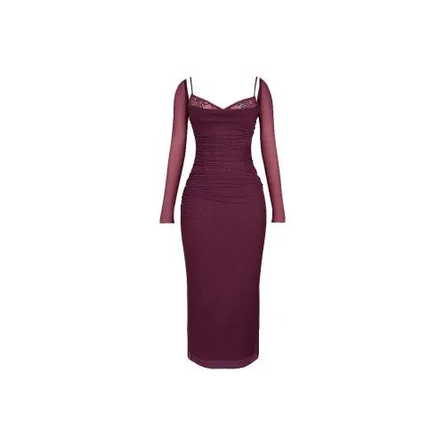 HOUSE OF CB Long Sleeved Dress Women's VINO/Grape