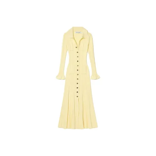 Self portrait Long Sleeved Dress Women's Cream Yellow