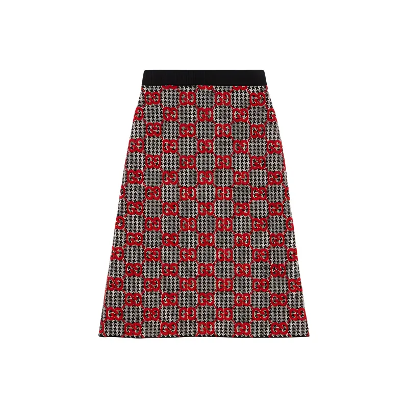 GUCCI GG jacquard Tweed Midi Skirt-0