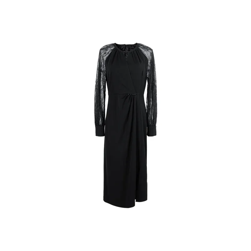 MISSSHINE Long Sleeved Dresses Women's Black-0