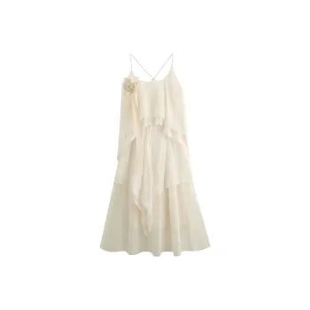 GLEE DIARY Slip Dress Women's Beige