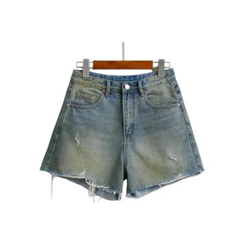 Ran and pure Denim Shorts Women's Nostalgic Vintage Blue